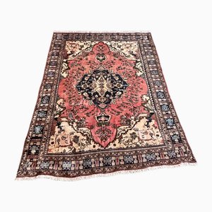 Tapis Tabriz Rose Tissé à la Main avec Motif Heriz, Moyen-Orient, 1960s