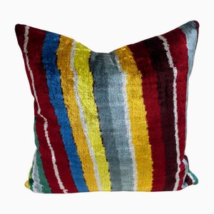 Large Silk Cushion Cover with Striped Design, 2000s