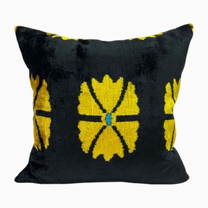 Velvet Silk Cushion Cover with Flower Design, 2000s
