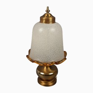 Modern Murano Glass and Brass Mushroom Table Lamp, 1970s
