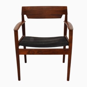 Pj4 Chair in Teak and Leather by Grete Jalk for Poul Jeppesen, 1960s