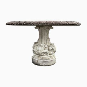 Mid-20th Century Round Table in Reconstituted Stone