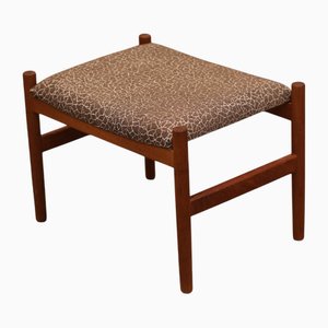 Stool Covered in Graphic Patterned Fabri from Spøttrup, 1960s