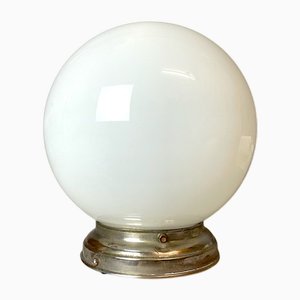 Small Minimalist White Opaline Glass Globe Ceiling or Wall Light