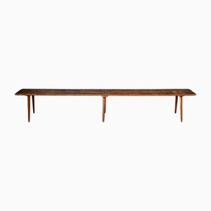 Large Brutalist Wooden Farm Bench