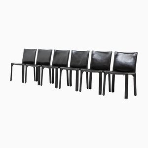 Cab 412 Chairs by Mario Bellini for Cassina, 1980s, Set of 6