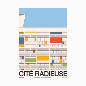 Radiant City I Cité Radieuse I Le Corbusier Poster by Florent Bodart