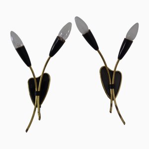 Deutsche Mid-Century Wandlampen, 1950er, 2er Set