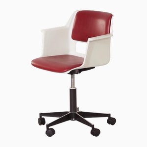 Dark Red Office Chair 2712 with Armrests by André Cordemeyer for Gispen, 1970s