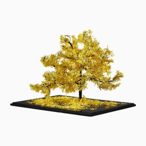 Nayla Tabet, Yellow Tree, Metal & Paper Sculpture