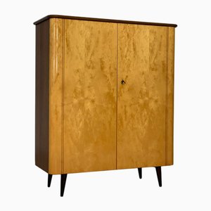Mid-Century Leinen Schrank Kleiderschrank Vintage