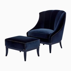 Set of Heritage Chair and Ottoman by Munna
