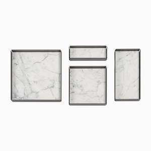 Fontane Bianche Modular Trays in Bianco Carrara Marble by Elisa Ossino for Salvatori