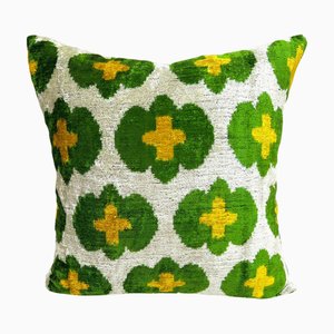 Velvet Silk Cushion Cover with Floral Design, 2000s