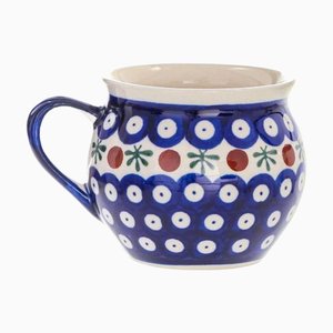 Tazas de cerámica con forma de barril de 320 ml de Zakłady Ceramiczne Bolesławiec. Juego de 4
