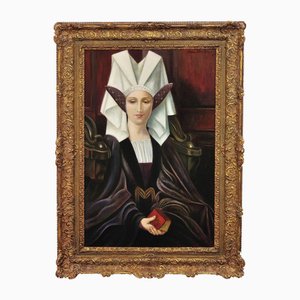 After Edgard Maxence, Liturgical Costume, 1910s, Oil on Canvas