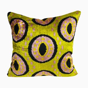 Large Silk Cushion Cover with Eye Design, 2000s