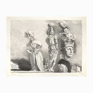 Werner Tübke, Happening in Pompeii IV, 1979, Chalk Lithograph