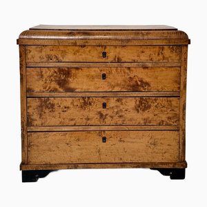 Cajonera Biedermeier sueca de abedul marrón claro, siglo XIX, 1830