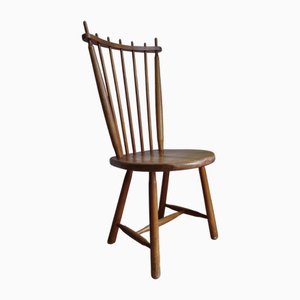 Dutch Spindle Back Folk Dining Chair from De Ster Gelderland, 1960s