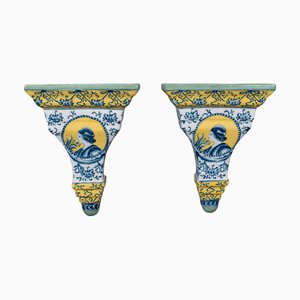 Vintage Wall Brackets in Ceramic, 1970s, Set of 2