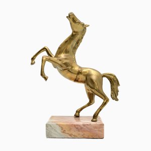 Artiste Italien, Sculpture Cheval, 1970, Bronze sur Socle en Marbre