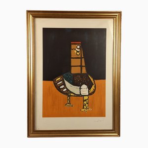 Meloni, Rooster, 1960s, Silk-Screen, Framed