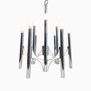 Lampadario a nove luci di Gaetano Sciolari, anni '70