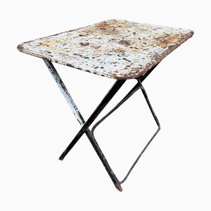 Tavolo da giardino pieghevole in ferro, inizio XX secolo