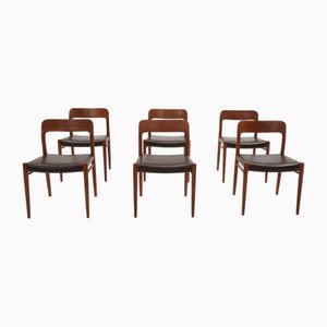 Model 75 Chairs by Niels Otto Møller for J.L. Møller Møbelfabrik, Denmark, 1960s, Set of 6