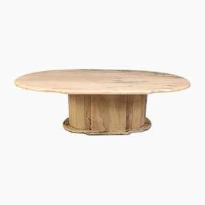 Vintage Oval Marble Coffee Table, 1970s