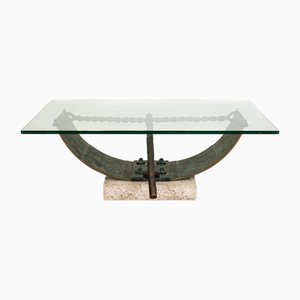 Bronze and Glass Coffee Table from Valenti, Barcelona