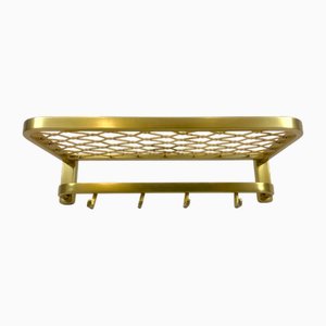 Perchero y sombrerero Mid-Century de aluminio y latón, años 60