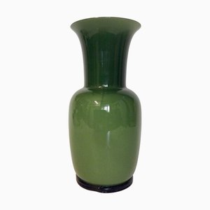 Large Apple Green Opaline Vase from Venini, 1980