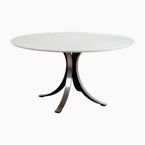 Round T69 Dining Table in Marble by Osvaldo Borsani for Tecno, 1970s