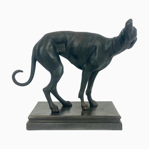 French Cast Iron Greyhound Figurine, 1900s