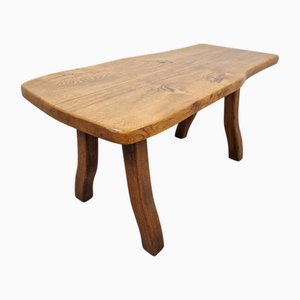 Vintage Brutalist Tree Trunk Side Table in Oak, 1960s