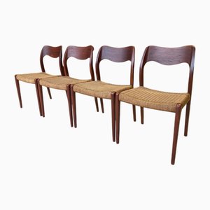 Mid-Century Logster Dining Room Chairs by Arne Hovmand Olsen for Mogens Kold, Set of 4