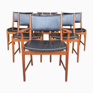 Mid-Century Danish Dining Chairs by Kai Lyngfeldt Larsen for Vejen Polstermöbelfabrik, Set of 6