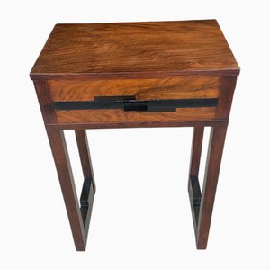 Art Deco Walnut Single Drawer Side Table by J.J Faulkner for Acme