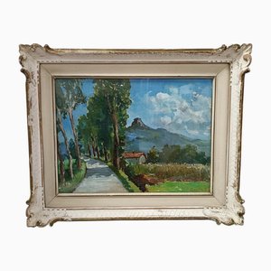 Crotta, Landscape, 1958, Huile sur Panneau, Encadrée