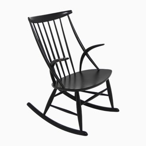 Sedia a dondolo di Illum Wikkelsø fo N. Eilersen, Danimarca, anni '60