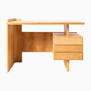 Postmodern Desk in Oak Veneer by Bohumil Landsman, 1970s