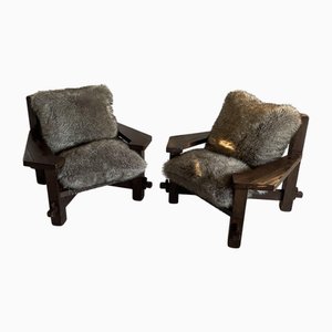 Brutalistische Sessel, 1970er, 2er Set