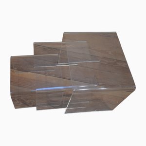 Tables Gigognes en Acrylique, 1970s, Set de 3