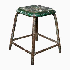 Vintage Industrial Patinated Stool