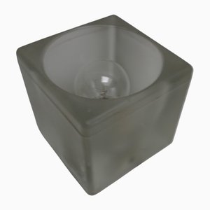 Lampe de Bureau Cube en Verre Givré de Peill & Putzler, Allemagne, 1960s