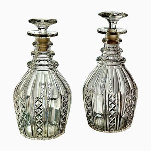 Georgian Glass Decanters, 1830s, Set of 2