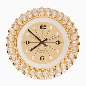 Hollywood Regency Gilded Wall Clock from Junghans , 1980s