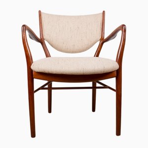 Danish Model Bo-72 Armchair in Teak and Fabric by Finn Jhul for Bovirke 1946